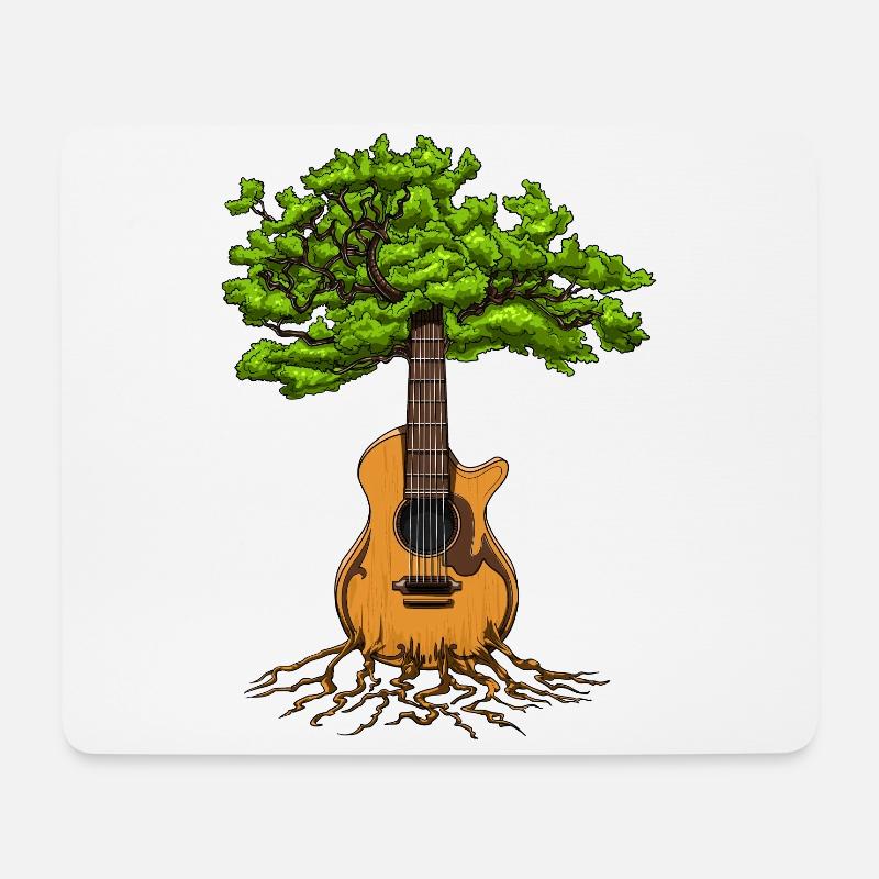 Akustikgitarre Zen Tree Of Life - Mousepad (Querformat) - Weiß