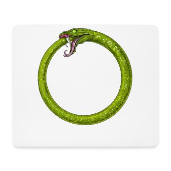 Fleur de vie Ouroboros Serpent - Tapis de souris (format paysage) - blanc - Devant