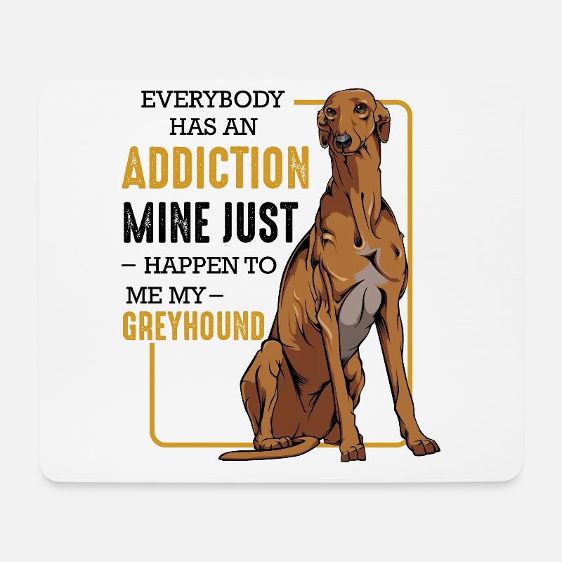 Windhund - Mousepad (Querformat) - Weiß