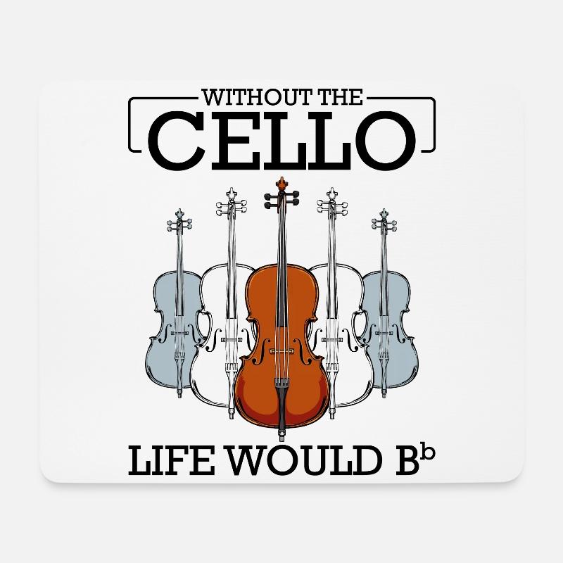 Cello - Mousepad (Querformat) - Weiß