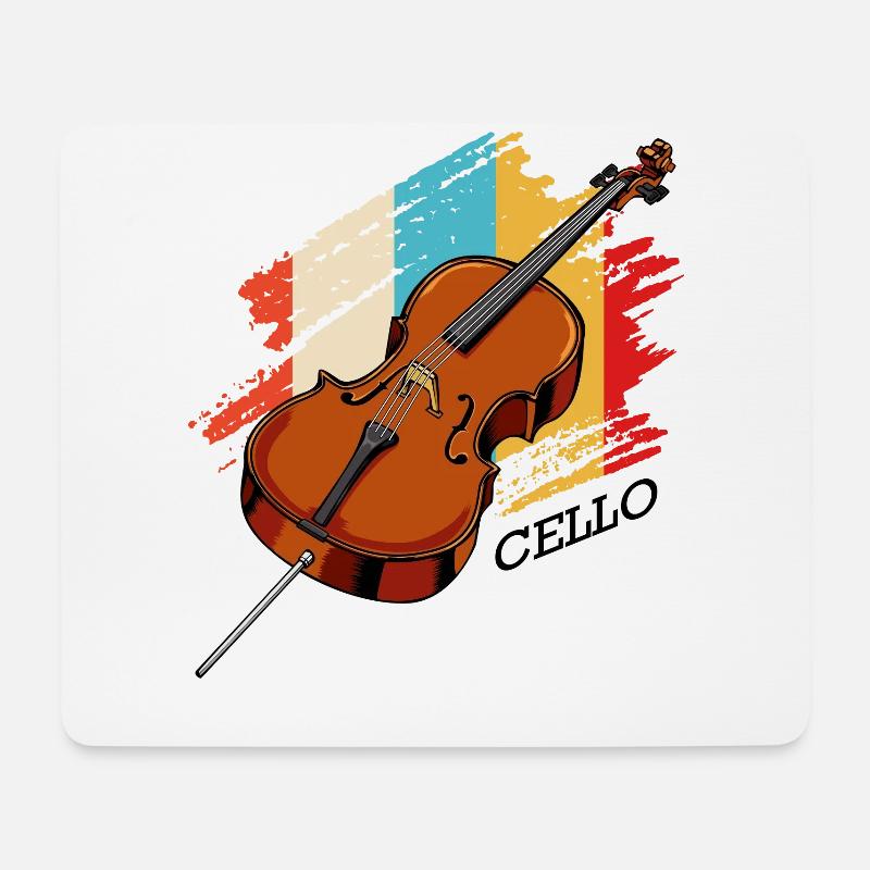 Cello - Mousepad (Querformat) - Weiß