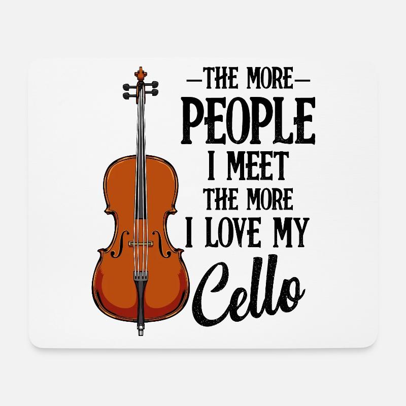 Cello - Mousepad (Querformat) - Weiß