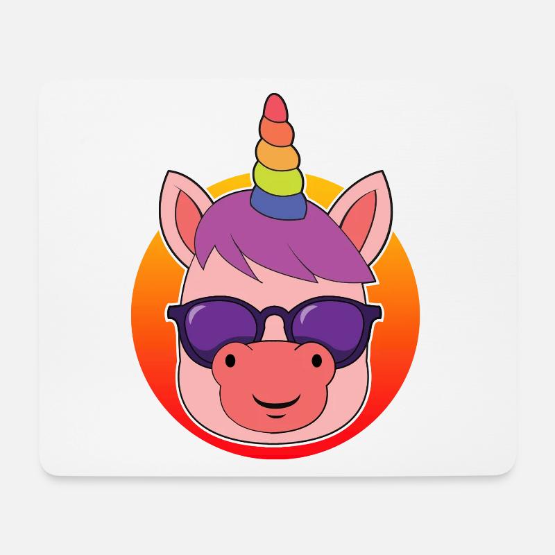 Cooles Einhorn - Mousepad (Querformat) - Weiß