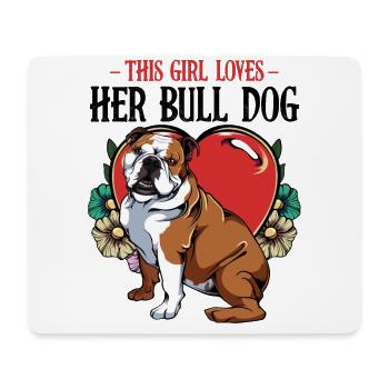 This Girl Loves Her Bulldog amour de chien cadeau - Tapis de souris (format paysage) - blanc - Devant