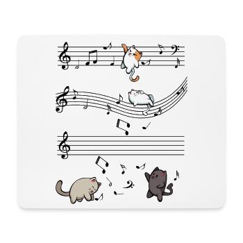 Musical Katzen Musiknoten Niedlich Geschenk - Mousepad (Querformat) - Weiß - Vorne