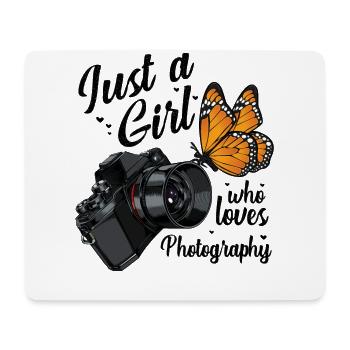 Just A Girl Who Loves Photography Gift - Mouse Pad (horizontal) - white - Front