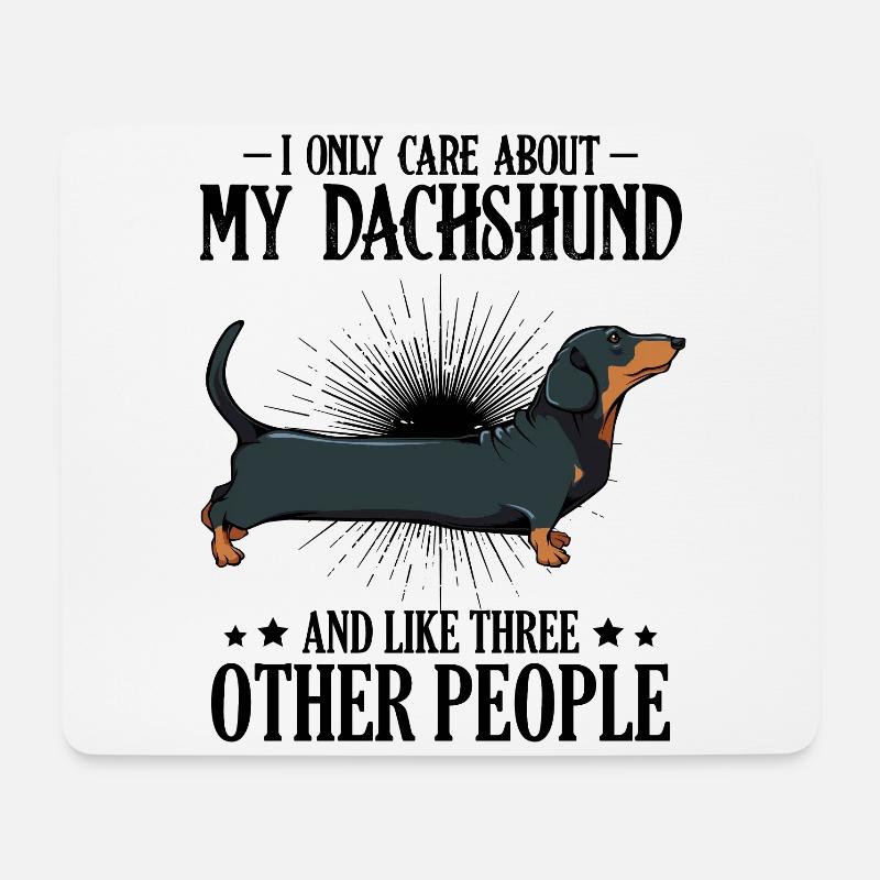 Dackel - Mousepad (Querformat) - Weiß