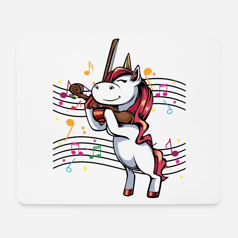 Einhorn - Mousepad (Querformat) - Weiß