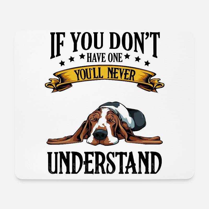 Basset Hound Spruch Lustig Süßer Hund Geschenk - Mousepad (Querformat) - Weiß