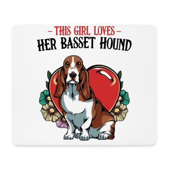 Cette fille aime son cadeau de dire Basset Hound - Tapis de souris (format paysage) - blanc - Devant