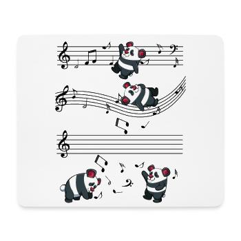 Notes de musique de Music Panda Cute Panda Gift - Tapis de souris (format paysage) - blanc - Devant