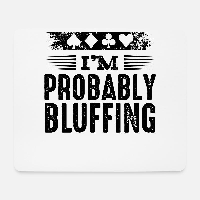 Poker - Mousepad (Querformat) - Weiß