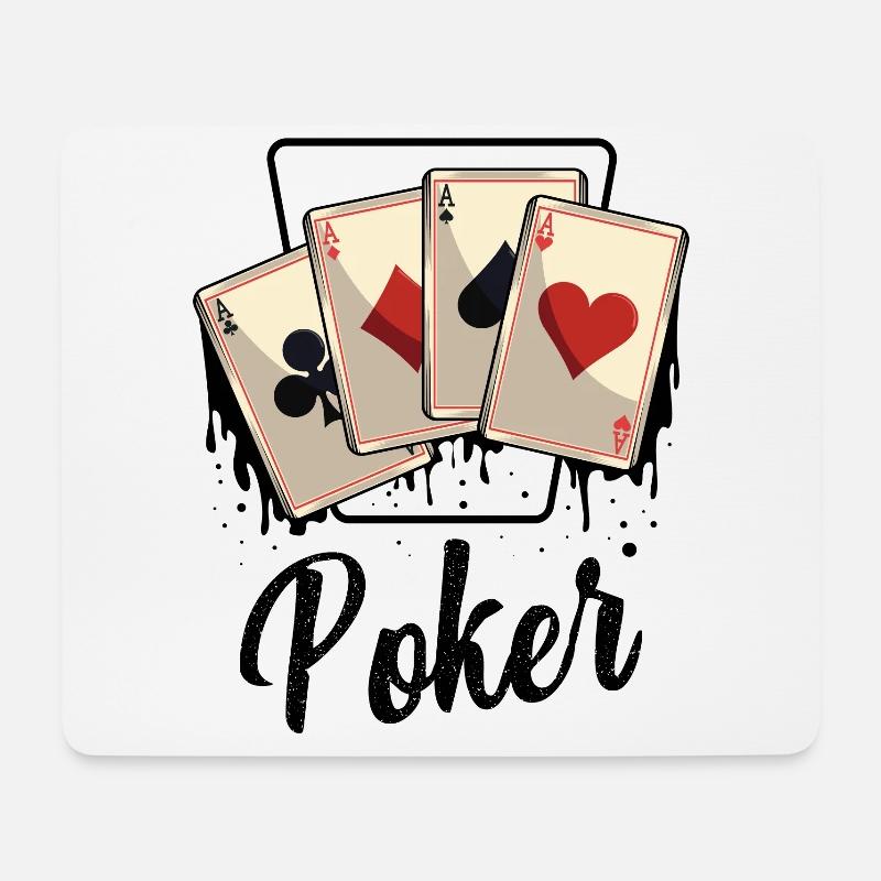 Poker - Mousepad (Querformat) - Weiß