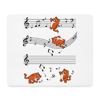 Notes musicales de tigre musical cadeau mignon - Tapis de souris (format paysage) - blanc - Devant