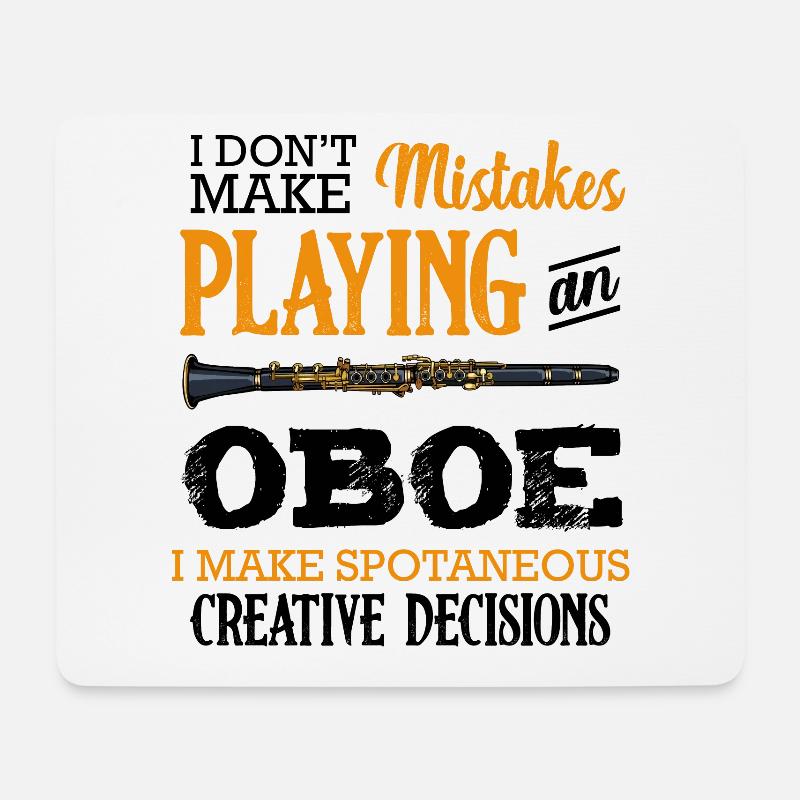 Oboe - Mousepad (Querformat) - Weiß
