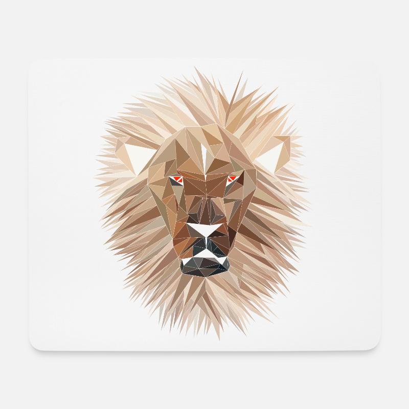 lion White brown - Mouse Pad (horizontal) - white
