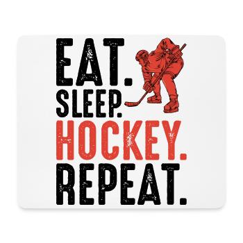 Eat Sleep Hockey Repeat saying ice hockey gift - Mouse Pad (horizontal) - white - Front