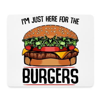 Je suis juste là pour le cadeau Hamburger Burgers - Tapis de souris (format paysage) - blanc - Devant