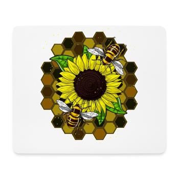 Hippie des abeilles de tournesol - Tapis de souris (format paysage) - blanc - Devant