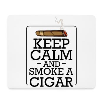 Gardez les cigares calmes en disant cadeau fumeur de cigare - Tapis de souris (format paysage) - blanc - Devant
