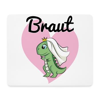 Braut Bride to be JGA Dino Dinosaurier Geschenk - Mousepad (Querformat) - Weiß - Vorne