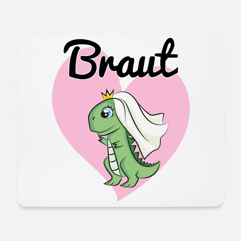 Braut Bride to be JGA Dino Dinosaurier Geschenk - Mousepad (Querformat) - Weiß