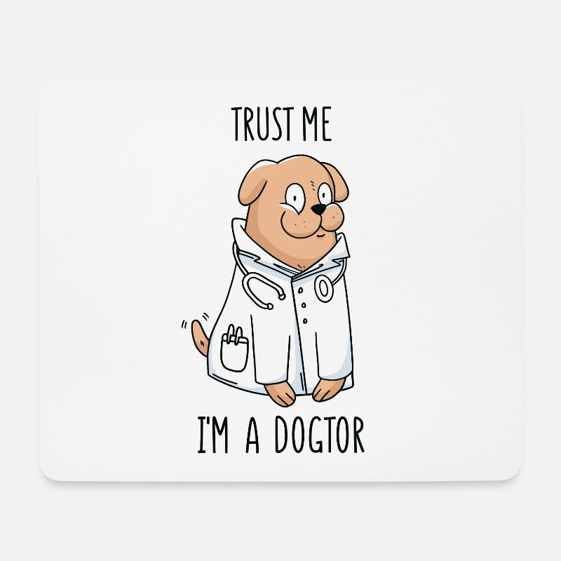 Dogtor - Mousepad (Querformat) - Weiß