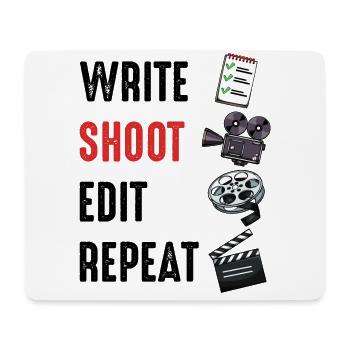 Write Shoot Edit Repeat saying director gift - Mouse Pad (horizontal) - white - Front