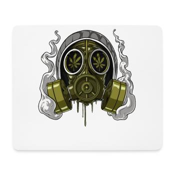 Weed Stoner Gasmaske - Mousepad (Querformat) - Weiß - Vorne