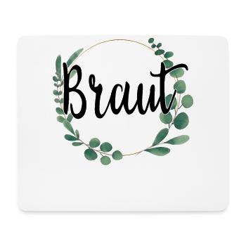 Braut Bride to be Blumenkranz Blumen Verlobung JGA - Mousepad (Querformat) - Weiß - Vorne