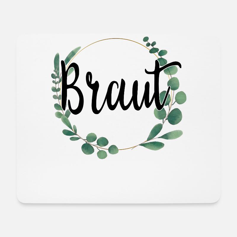 Braut Bride to be Blumenkranz Blumen Verlobung JGA - Mousepad (Querformat) - Weiß