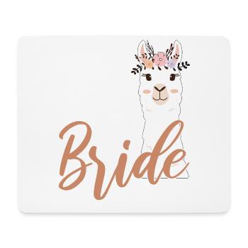 Mariée pour être mariée Alpaga Lama Alpaka JGA Party - Tapis de souris (format paysage) - blanc - Devant