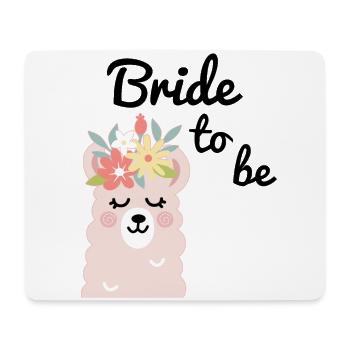 Mariée pour être mariée Alpaga Lama Alpaka JGA Party - Tapis de souris (format paysage) - blanc - Devant