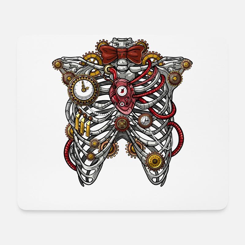 Steampunk-Anatomie - Mousepad (Querformat) - Weiß
