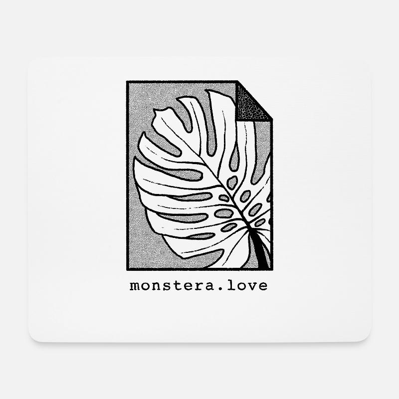 Monstera Liebe – Fensterblatt Urban Gardening - Mousepad (Querformat) - Weiß