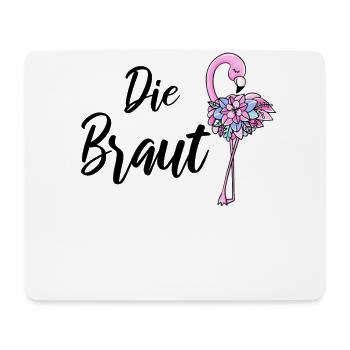 Braut Bride to be Flamingo Flamingos Verlobung JGA - Mousepad (Querformat) - Weiß - Vorne