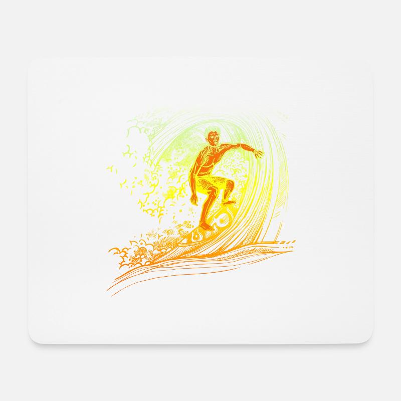 Surfer Surfbrett Surfen - Mousepad (Querformat) - Weiß