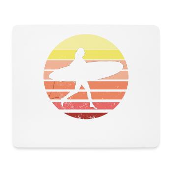 Surfergirl Vintage Surferin Surfern - Mousepad (Querformat) - Weiß - Vorne