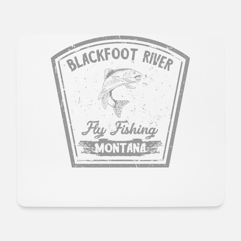 Blackfoot River Fly Fishing Montana Lustiges Angle - Mousepad (Querformat) - Weiß