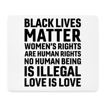 Black Lives Matter Women's Rights Are Human Rights - Mousepad (Querformat) - Weiß - Vorne