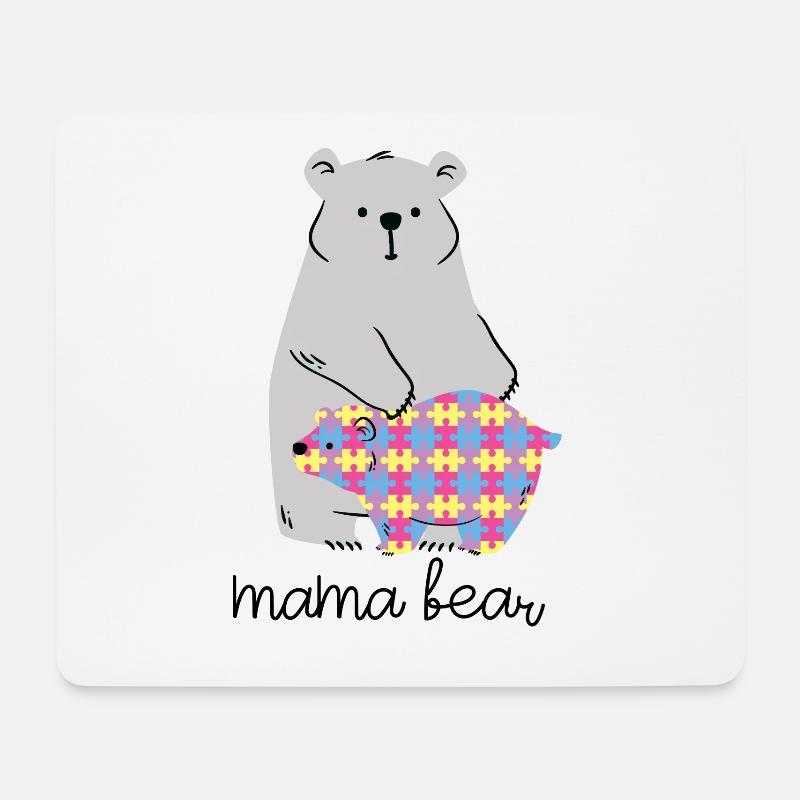Mama Bear Autism Awareness Autism Superhero - Mousepad (Querformat) - Weiß