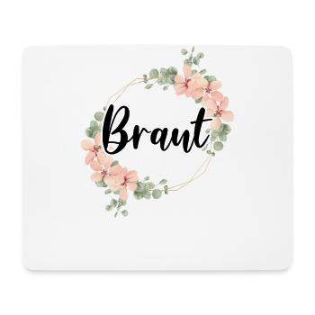 Braut Bride to be Blumenkranz Blumen Verlobung JGA - Mousepad (Querformat) - Weiß - Vorne