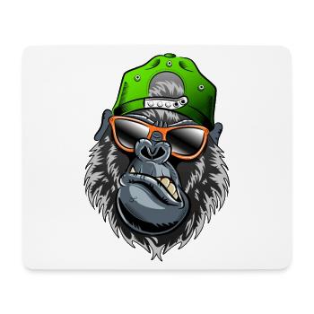 Gorilla or monkey with baseball cap, sunglasses - Mouse Pad (horizontal) - white - Front