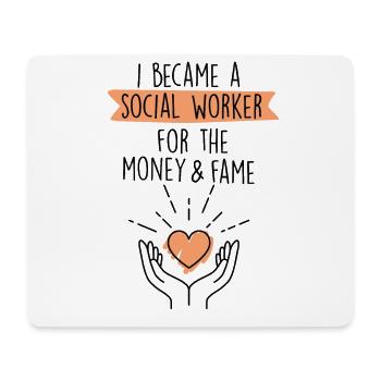 Money Fame School Social Worker Gift Mental Health - Mouse Pad (horizontal) - white - Front