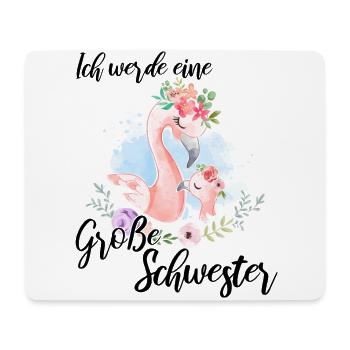 Ich Werde Eine Große Schwester Flamingo - Mousepad (Querformat) - Weiß - Vorne