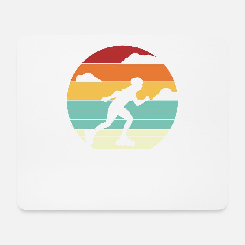 Skater Inline Retro Skating Rollschuhlaufen - Mousepad (Querformat) - Weiß