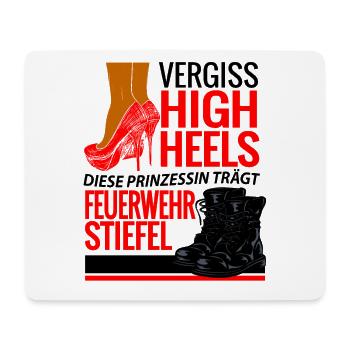 Prinzessin Frau Feuerwehr Stiefel High Heels - Mousepad (Querformat) - Weiß - Vorne