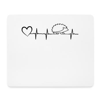 Igel Hart beat Design mit Herz Igelliebe - Mousepad (Querformat) - Weiß - Vorne