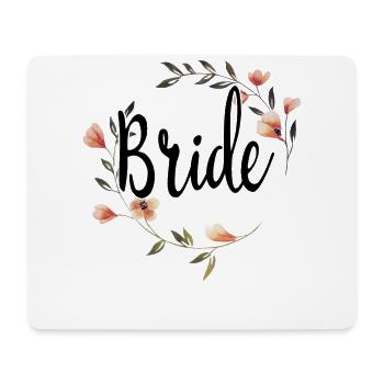 Bride To Be Bridal Flower Wreath Flowers Engagement JGA - Mouse Pad (horizontal) - white - Front