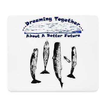 sperm whale dreaming together - Mouse Pad (horizontal) - white - Front